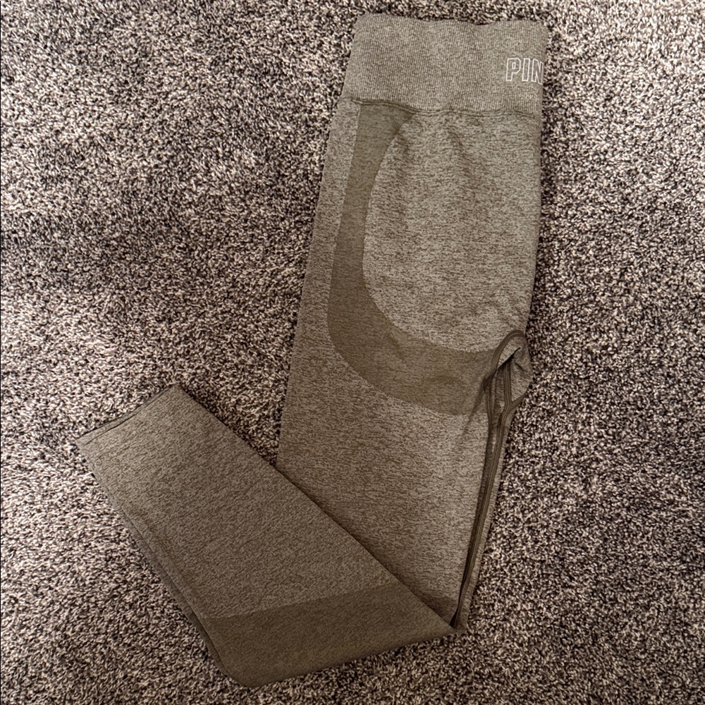 PINK Victoria's Secret Olive Green Seamless Leggings